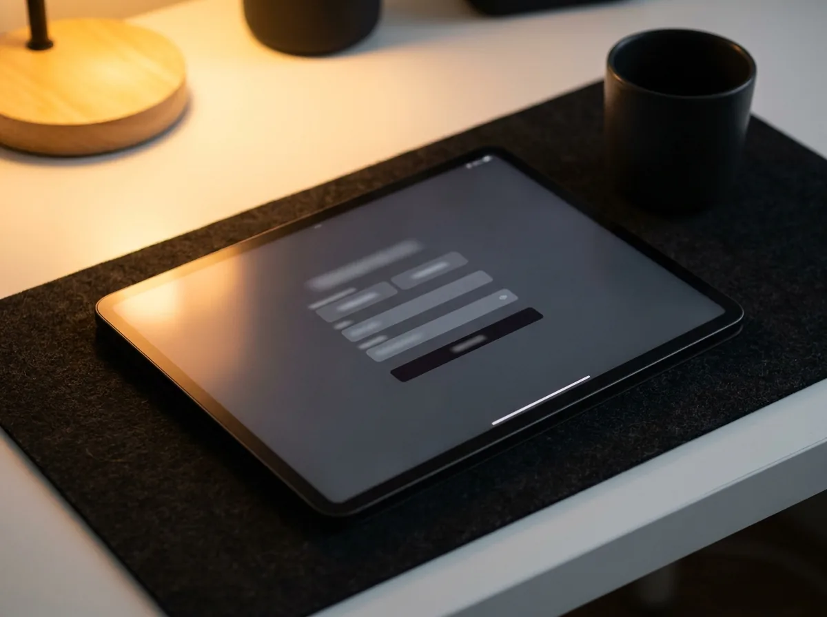Tablet, notes, and samples representing enquiry data handling